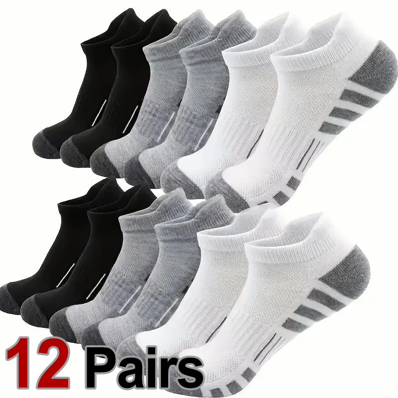 Ankle Brace Sock - 12 Pairs Men Breathable Sports Ankle