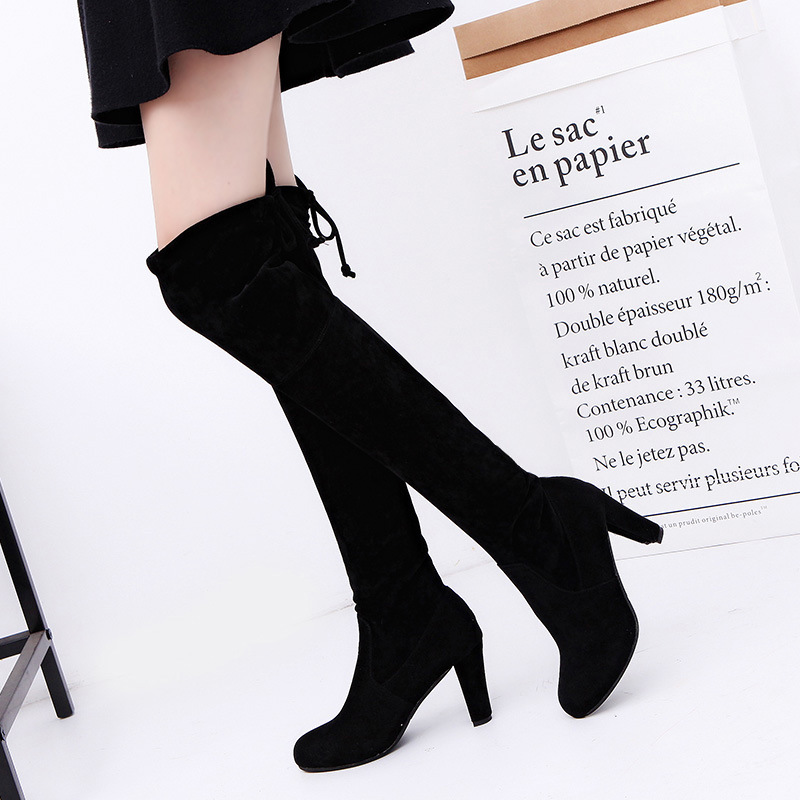 Knee High Sock Women - Women's Boots Stretch Fabric Over The
