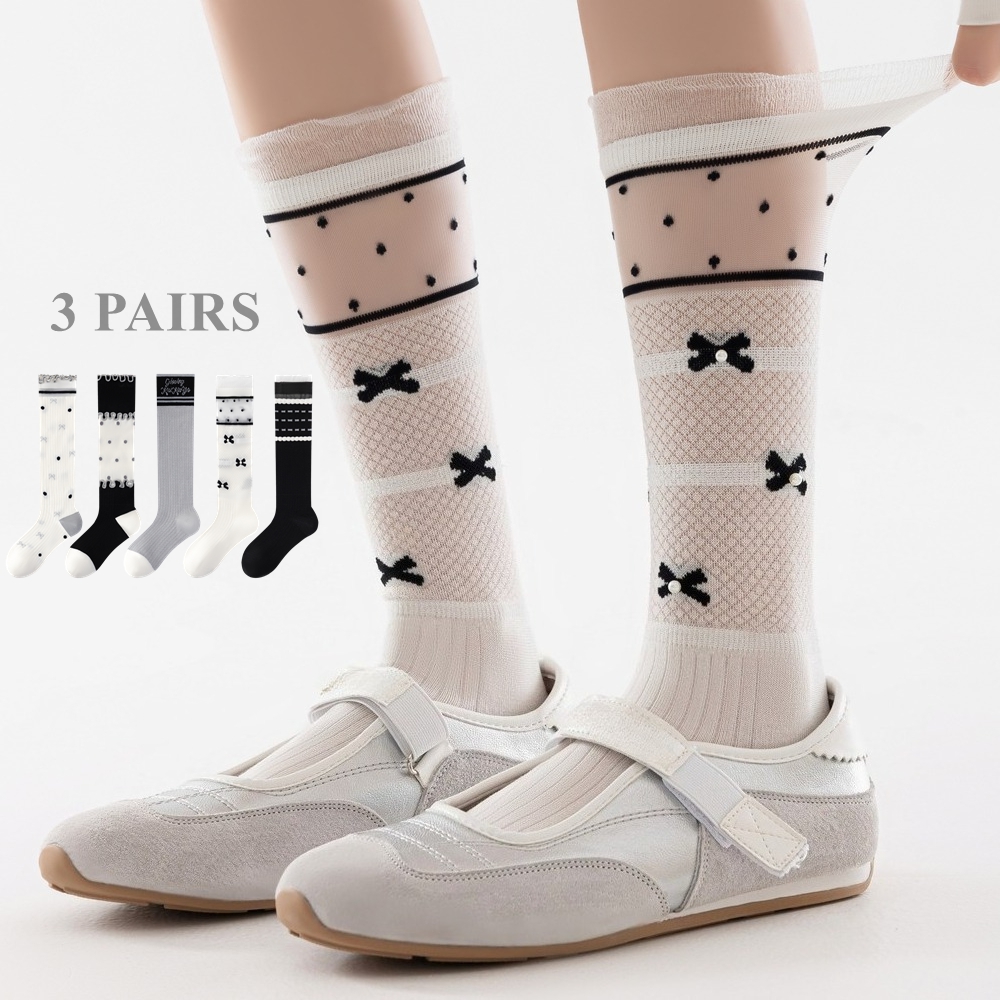 Silk Sock Bamboo - 3 Pairs Cute Women's Socks Summer