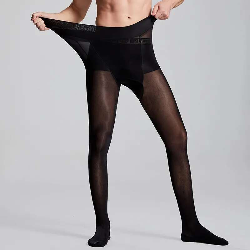 Tights Pantyhose Sheer - Plus Size Men Sexy Sheer Black