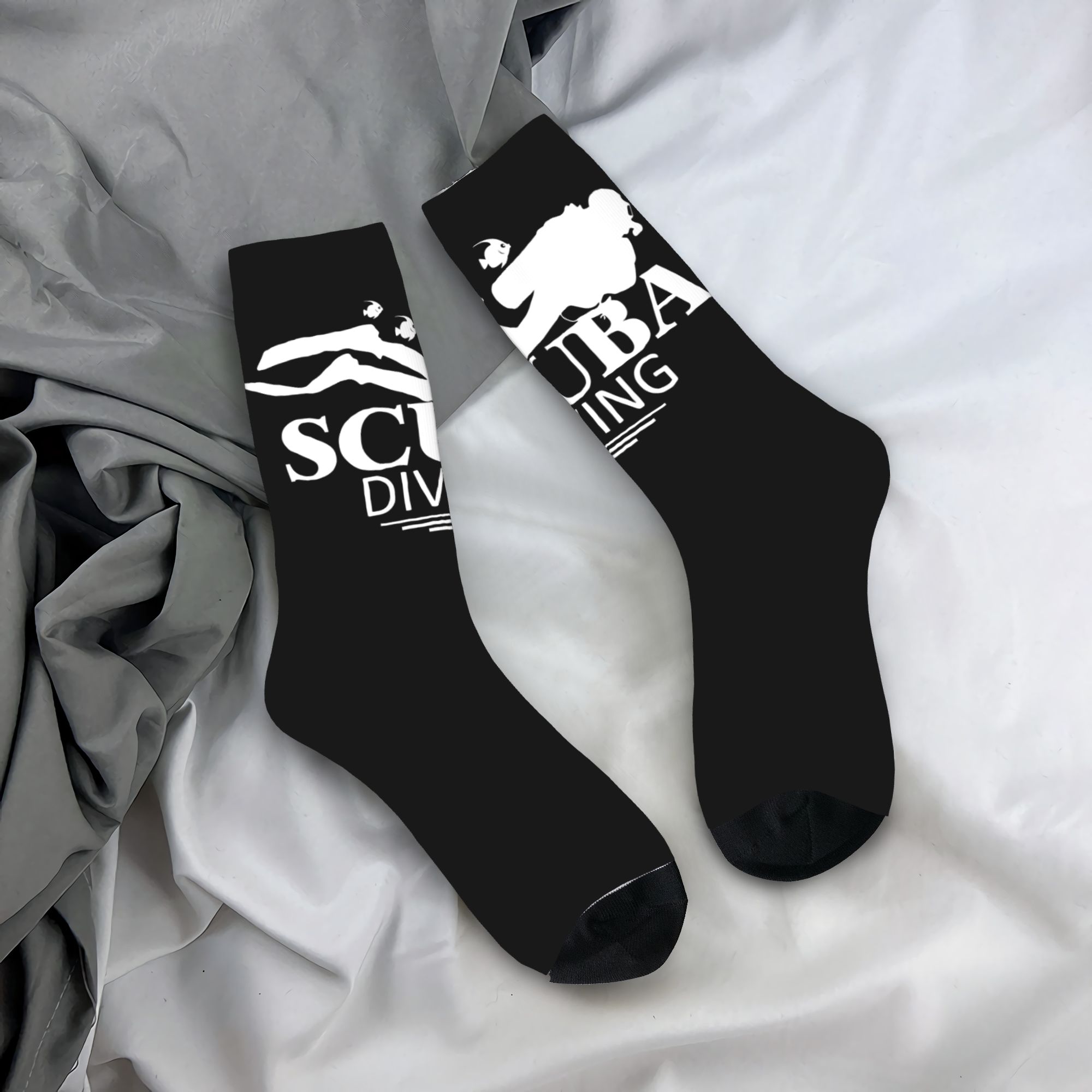 Dress Sock Men - Custom Funny Scuba Diving Men Women