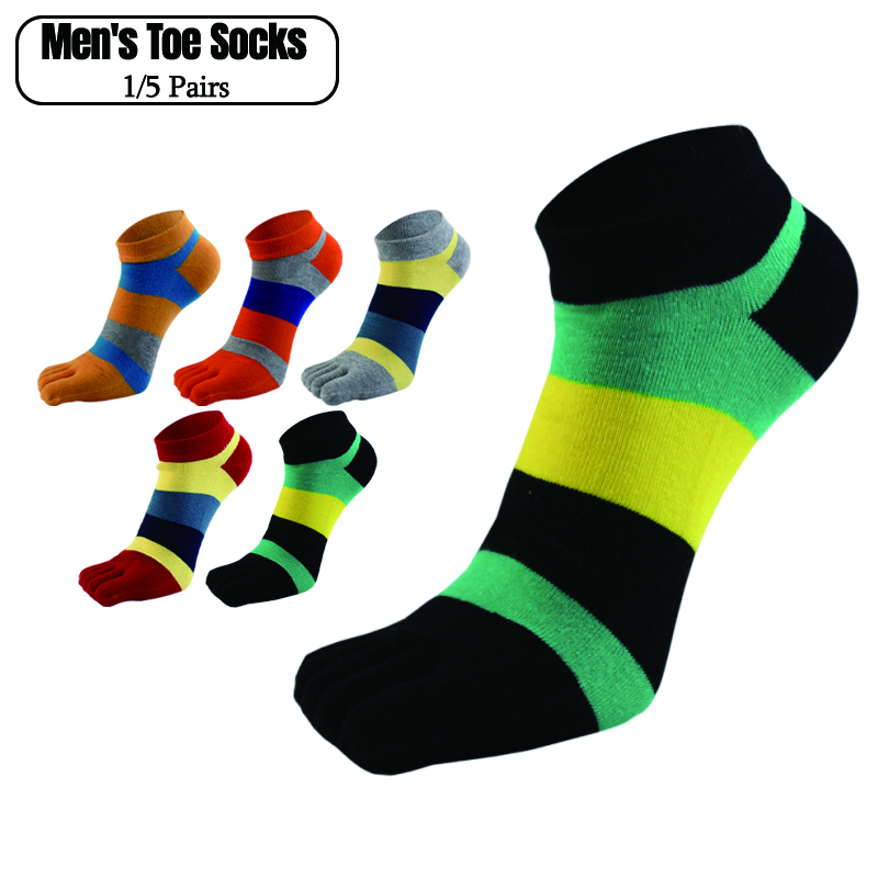 Ankle Sock Low Cut - 1/5 Pairs Men Five Toe Socks