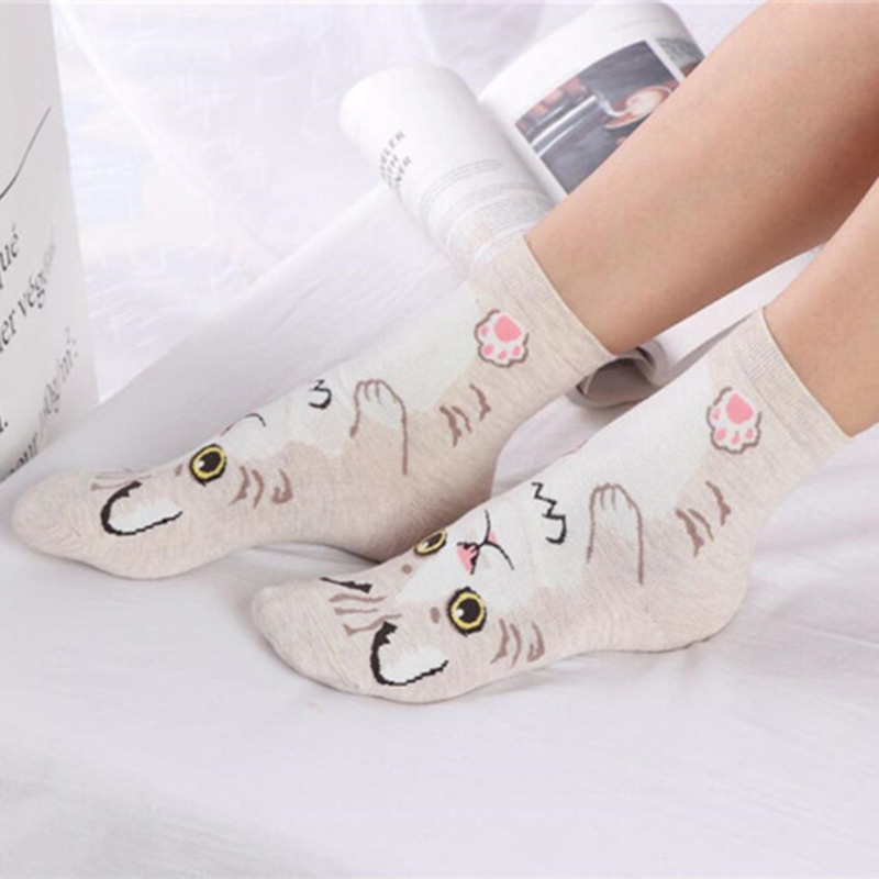 Cotton Crew Sock Pack - 5 Pairs/pack Funny Cartoon Dogs Novelty