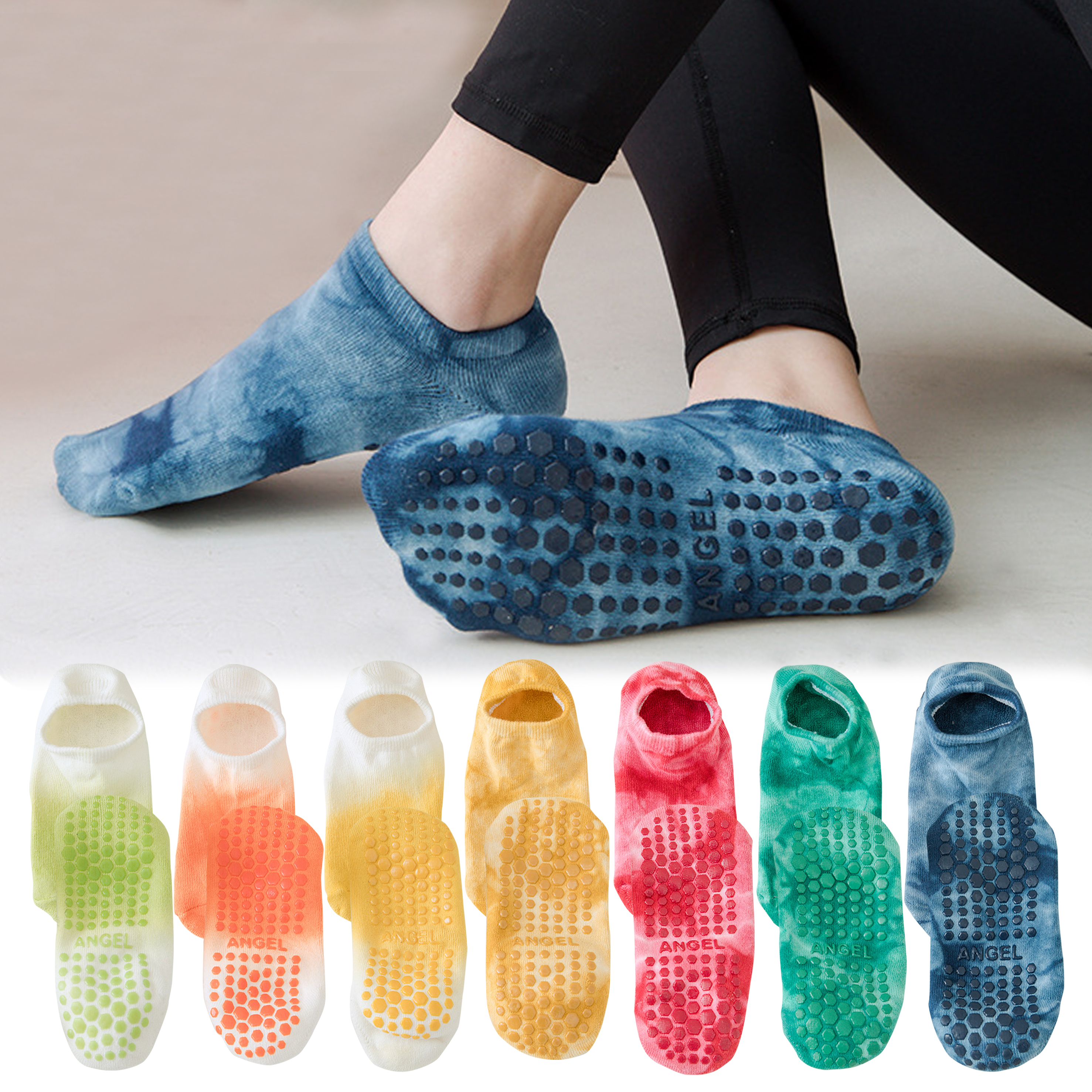 Grip Sock Yoga - 3 Pair Non Slip Yoga Grip