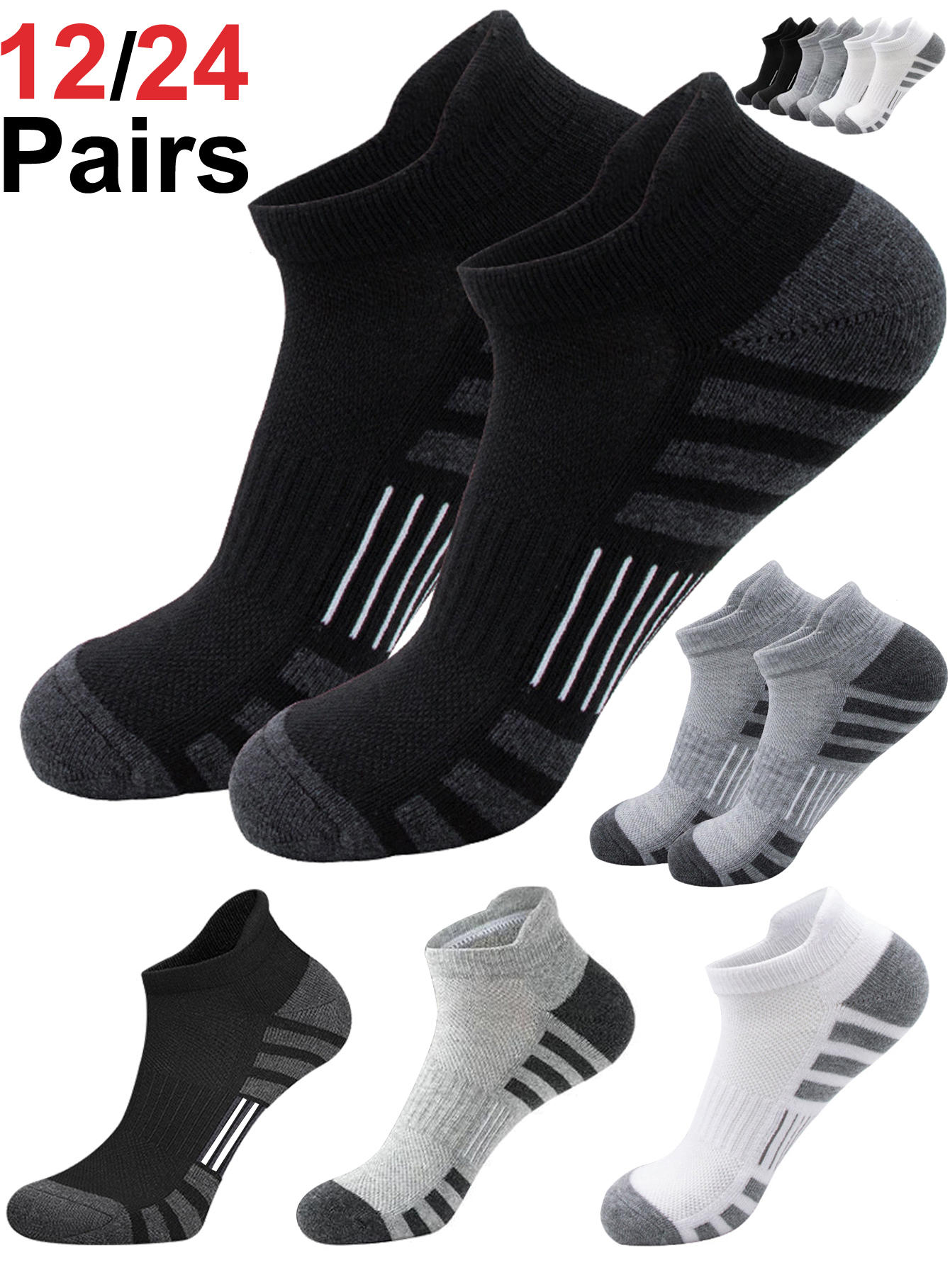 Athletic Sock Cushion - Unisex Cushioned Breathable Ankle Athletic Running