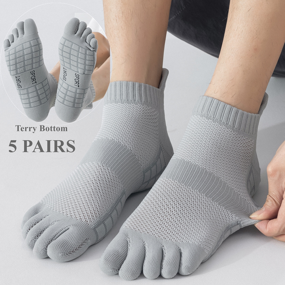 Ankle Sock Low Cut - 5 Pairs Sports Toe Socks Men
