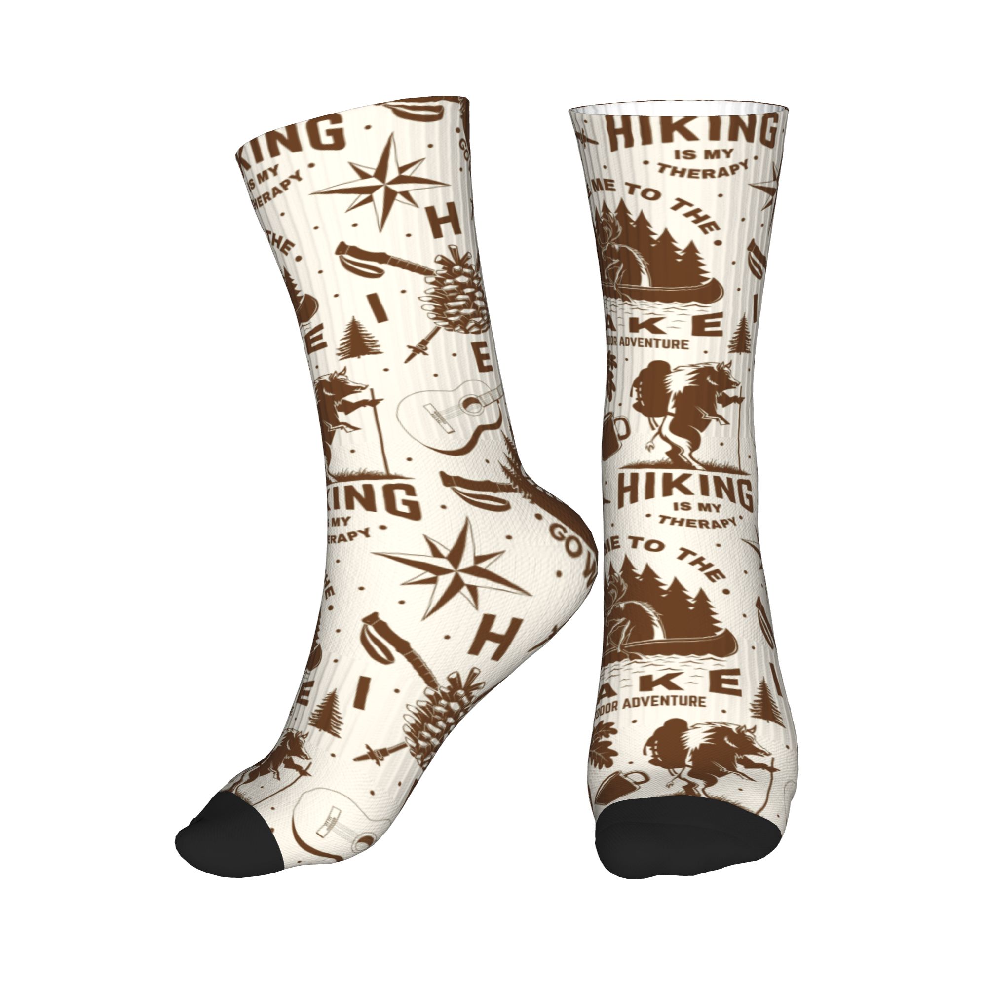 Dress Sock Men - Novelty Mens Vintage Lake Hike Wildlife