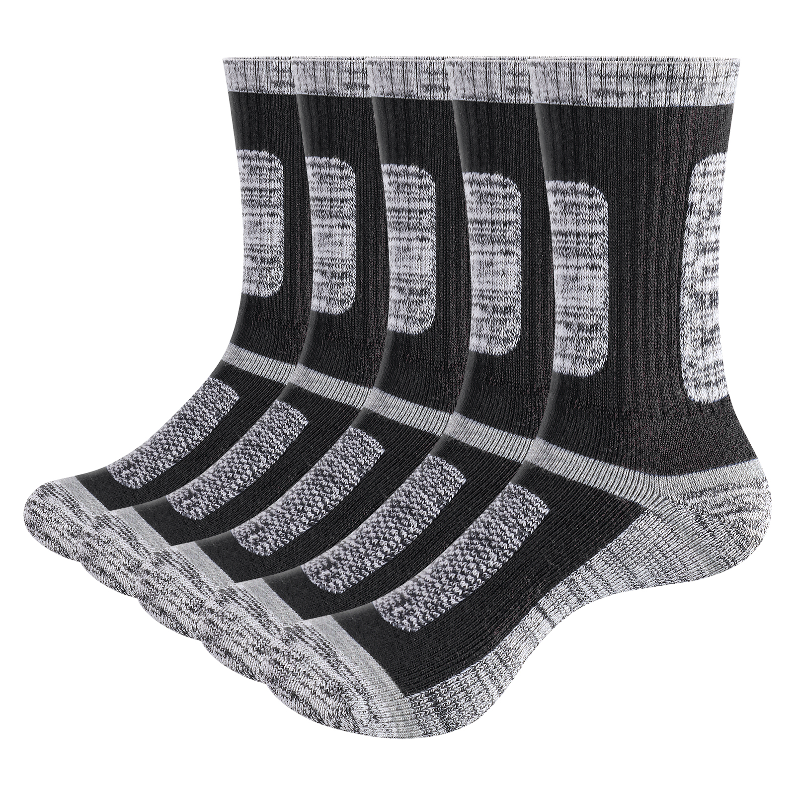 Cotton Crew Sock Pack - YUEDGE Mens Moisture Wicking Cushioned Crew