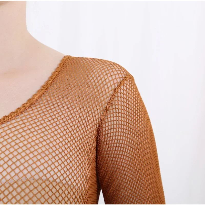 Fishnet Stocking Women - Latin Dance Full Body Jumpsuits Fishnet