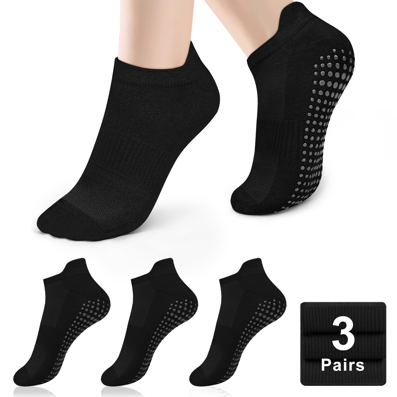 Grip Sock Yoga - 3 Pairs Yoga Socks Women Cotton