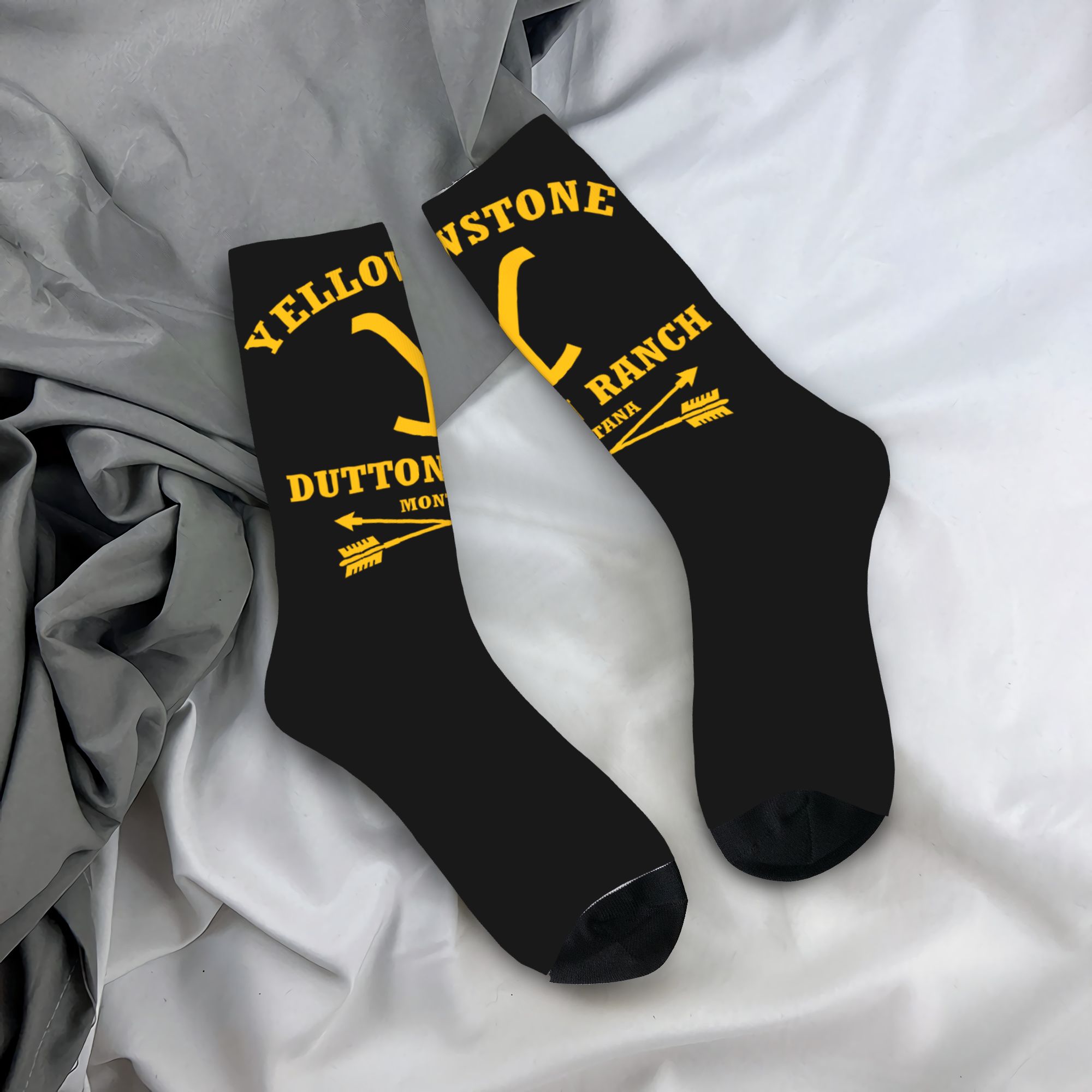 Dress Sock Men - Custom Yellowstone Dutton Ranch Men's Crew