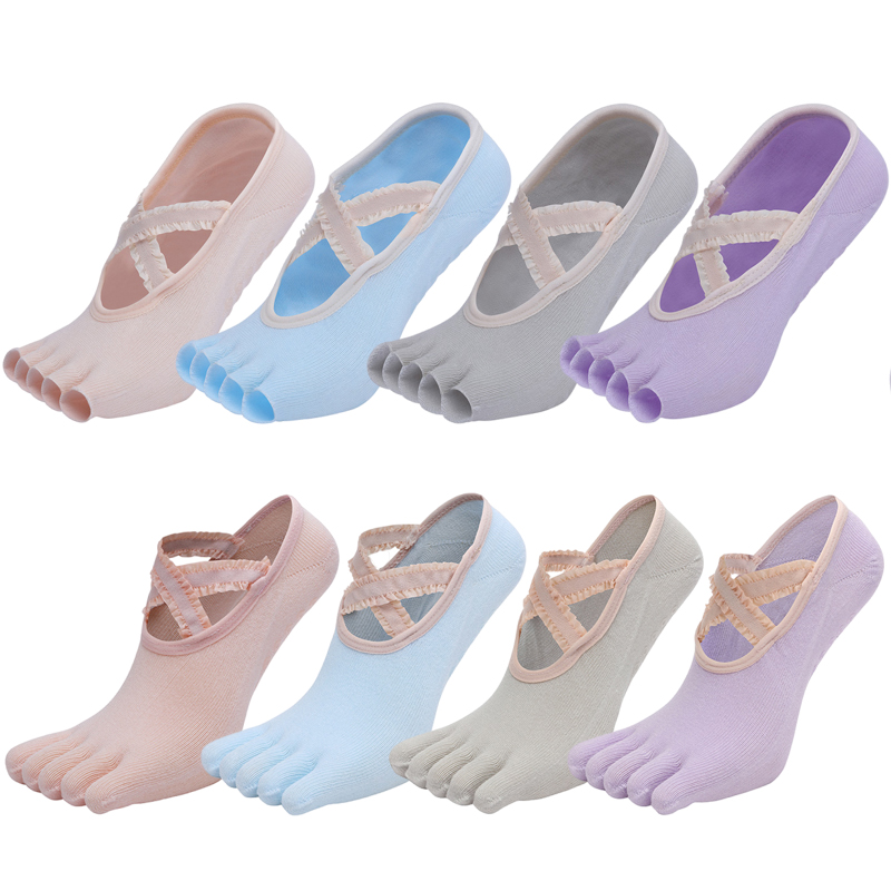 Grip Sock Yoga - Five Finger Yoga Socks Lace Cross