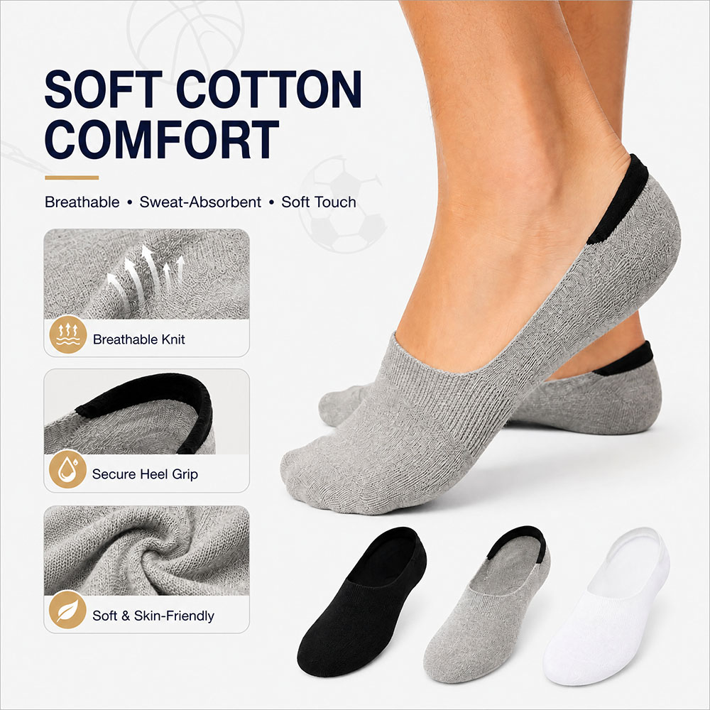 6 Pairs Unisex Cotton No Show  - đánh giá và giá Invisibility Sock Loafer