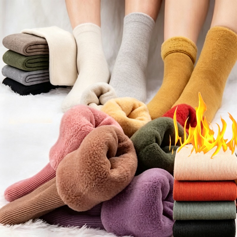 1-4Pairs  Warm Fleece Lined Mi - đánh giá và giá Boot Sock Slouchy