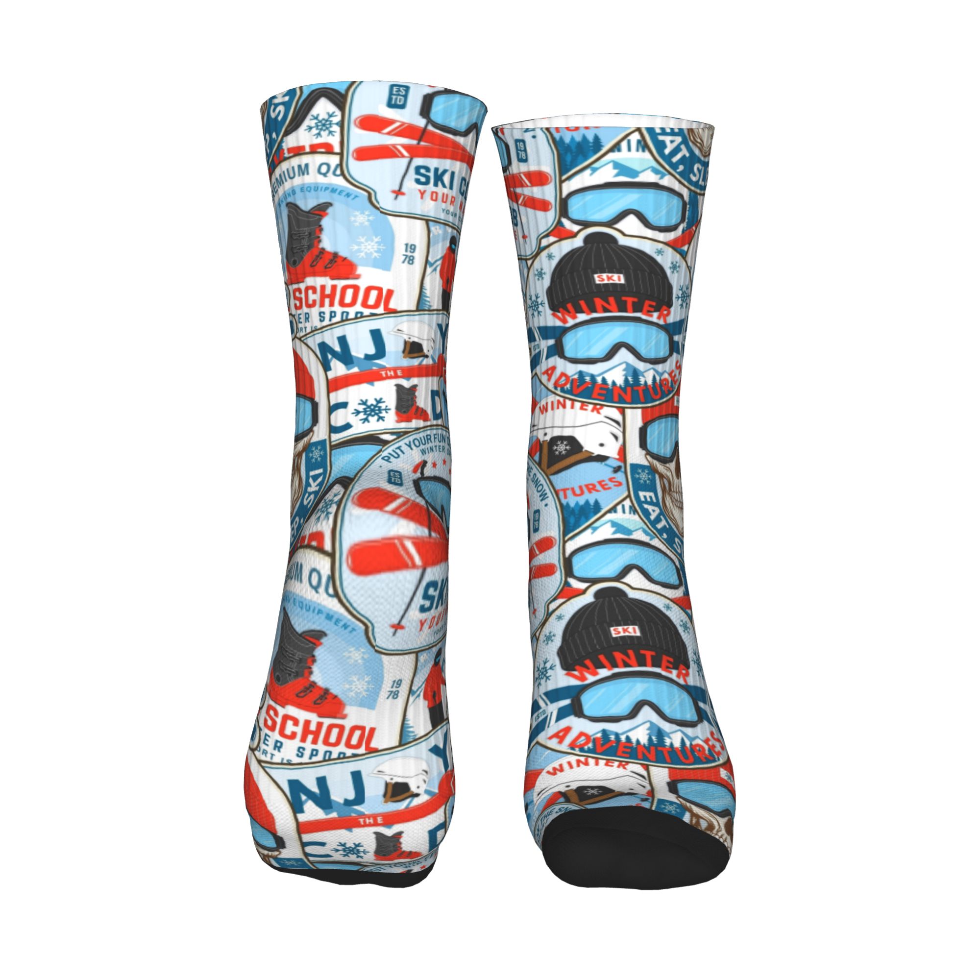 Vintage Red Blue Ski Club Seam - đánh giá và giá Dress Sock Men