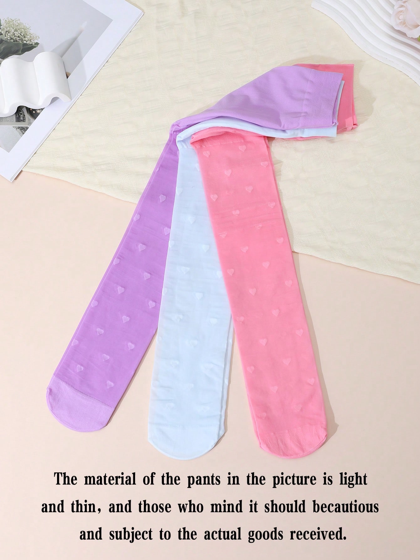 3Pcs Girls Heart Print Tights  - đánh giá và giá Tights Pantyhose Sheer