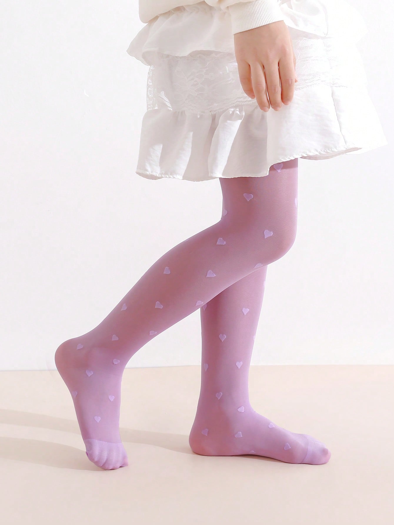 3Pcs Girls Heart Print Tights  - đánh giá và giá Tights Pantyhose Sheer