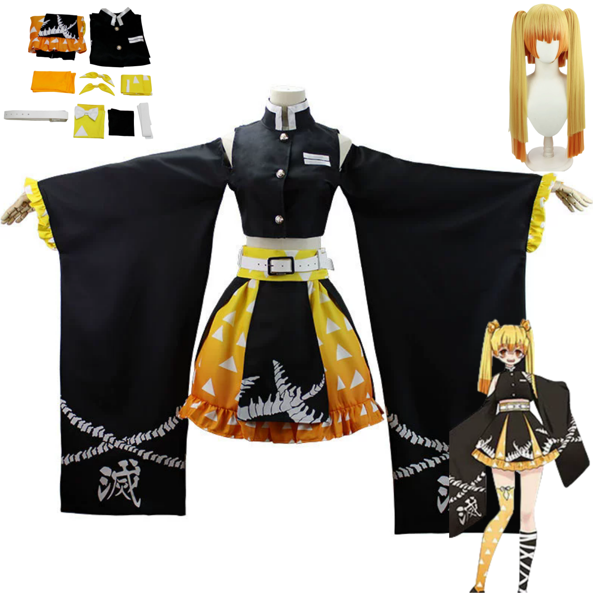 Anime Agatsuma Zenitsu Cosplay - đánh giá và giá Dress Sock Men