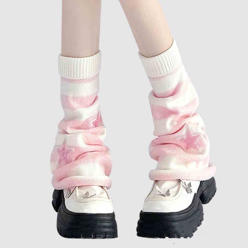 Y2K Striped Leg Warmers Star R - đánh giá và giá Boot Sock Slouchy