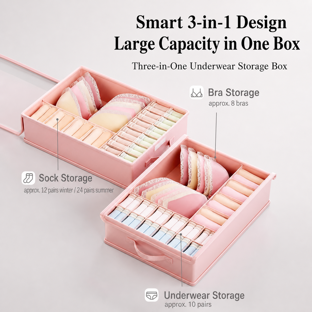 Multi-Grid Underwear Storage B - đánh giá và giá Sock Organizer Tray