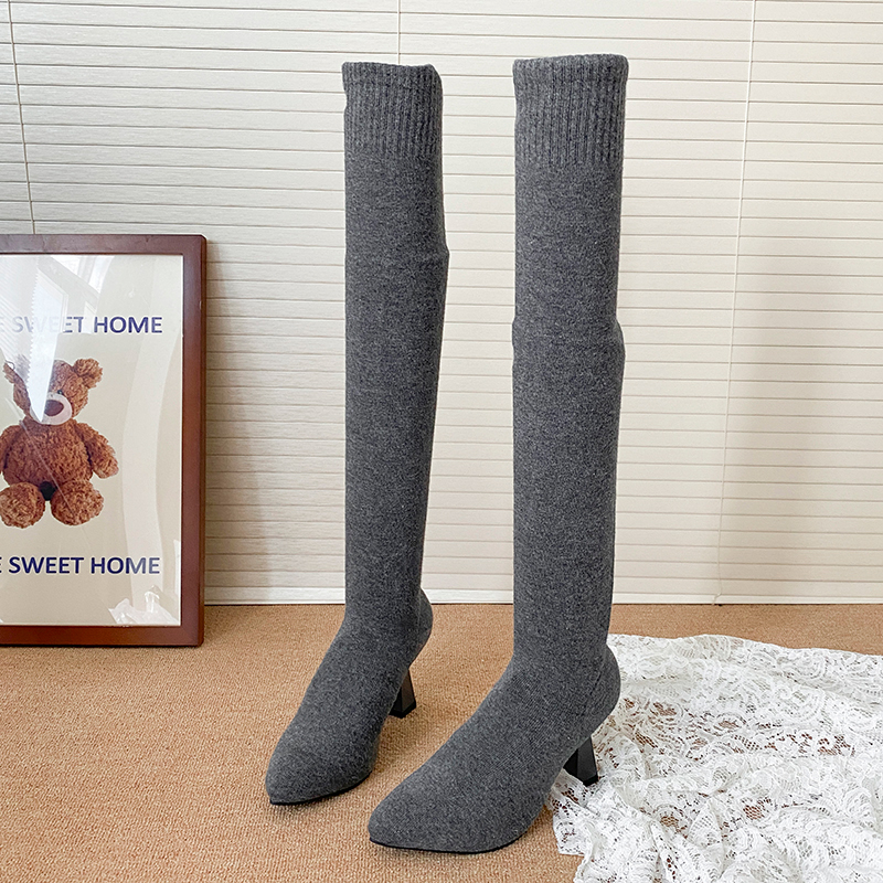 High Heels Women's Sock Boots  - đánh giá và giá Knee High Sock Women