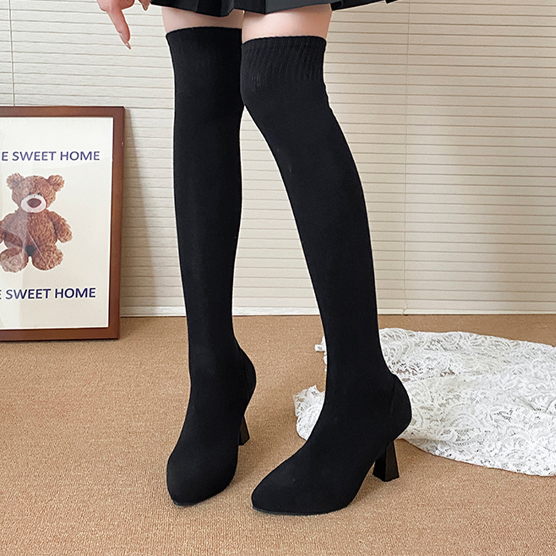 High Heels Women's Sock Boots  - đánh giá và giá Knee High Sock Women