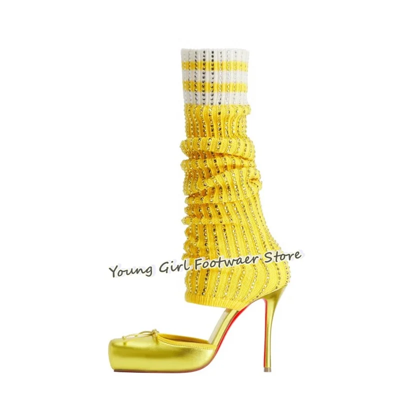 Shoe Cut Stiletto Heels Red Ba - đánh giá và giá Knee High Sock Women