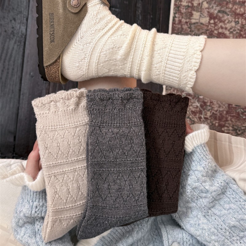 1 Pair Milky White Lace Trim M - đánh giá và giá Boot Sock Slouchy