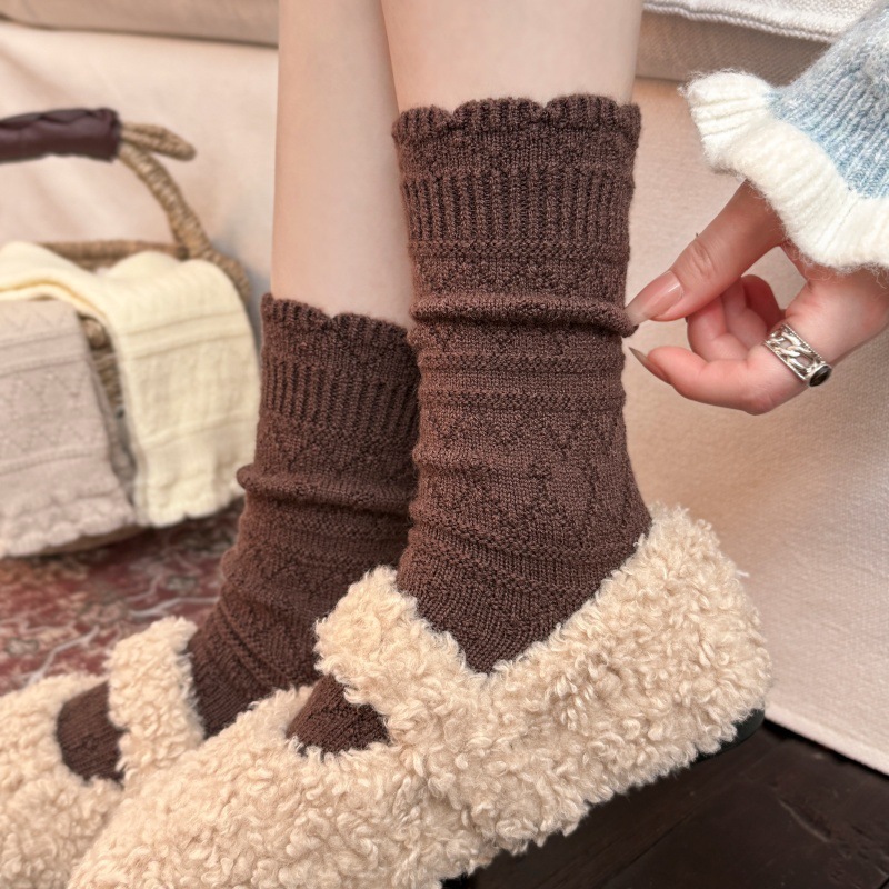 1 Pair Milky White Lace Trim M - đánh giá và giá Boot Sock Slouchy