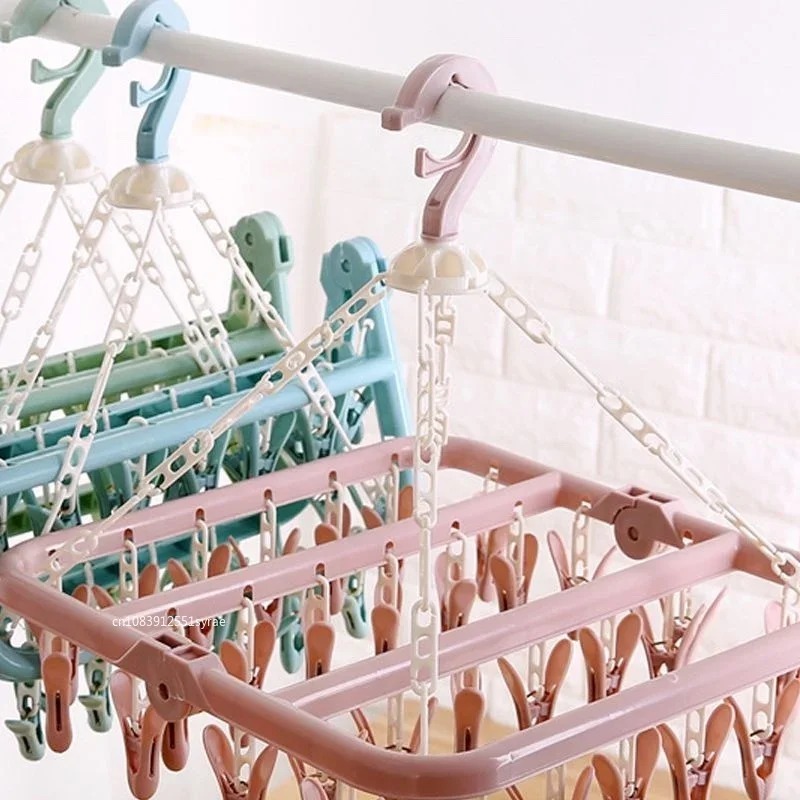 32 Clips Folding Clothes Dryer - đánh giá và giá Sock Organizer Tray