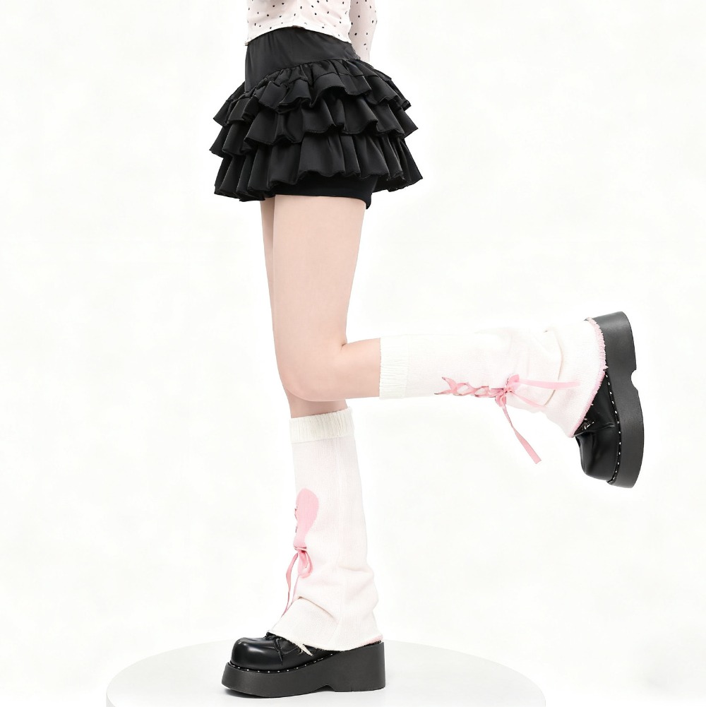 Y2K Heart Tie Flared Slouchy L - đánh giá và giá Boot Sock Slouchy