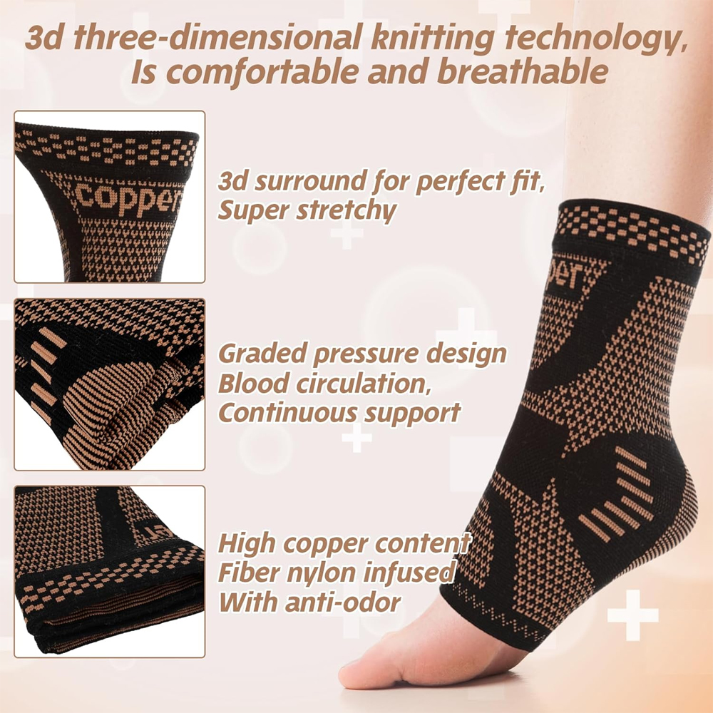 2PCS Copper Ankle Brace Suppor - đánh giá và giá Ankle Brace Sock