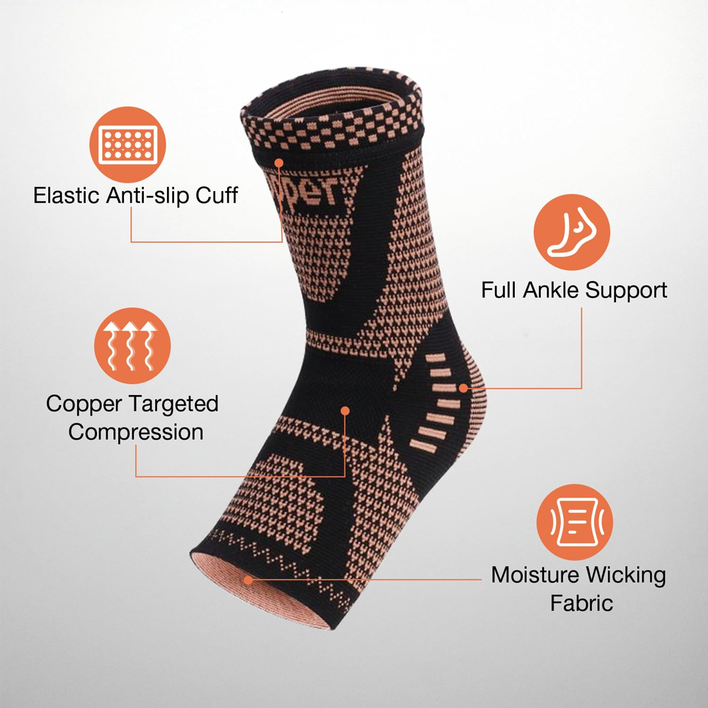 2PCS Copper Ankle Brace Suppor - đánh giá và giá Ankle Brace Sock