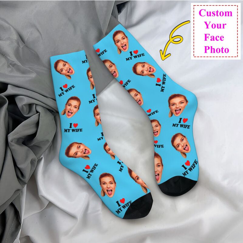 I Love My Wife Personalized Fa - đánh giá và giá Dress Sock Men