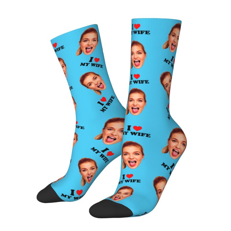 I Love My Wife Personalized Fa - đánh giá và giá Dress Sock Men