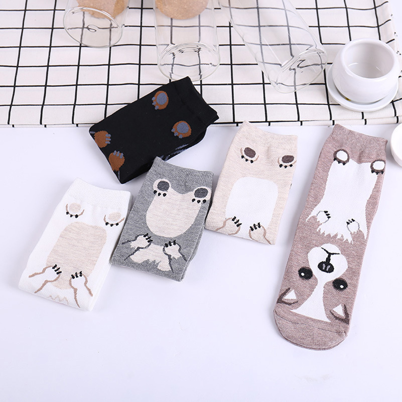 5 Pairs/pack Funny Cartoon Dog - đánh giá và giá Cotton Crew Sock Pack