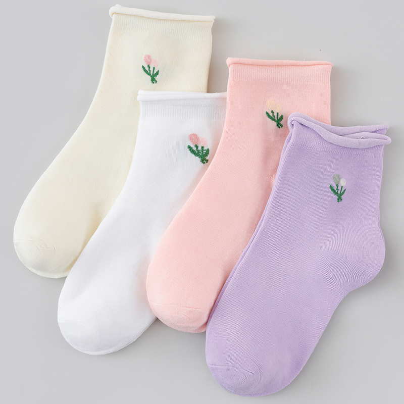 4/8/12 Packs Random Women Flor - đánh giá và giá Cotton Crew Sock Pack