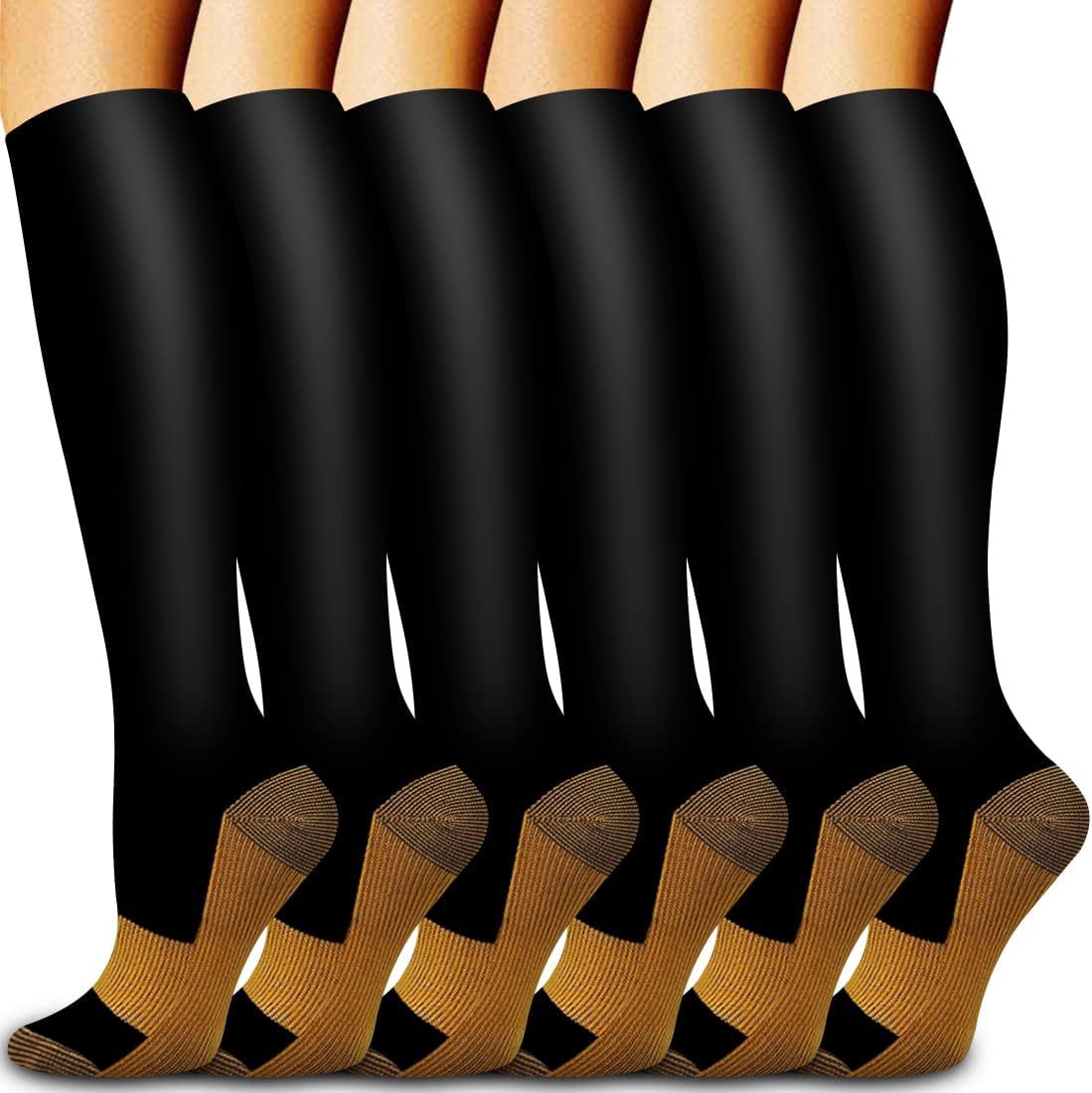 6 Pairs Solid Color Copper Com - đánh giá và giá Compression Sock Medical