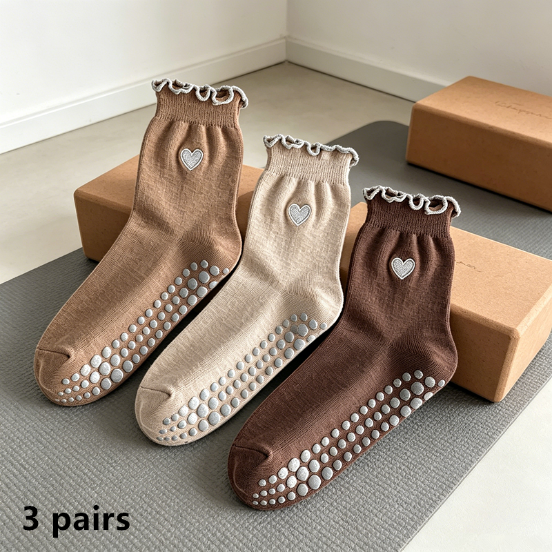 3 Pairs Women Heart Pattern Fr - đánh giá và giá Grip Sock Yoga