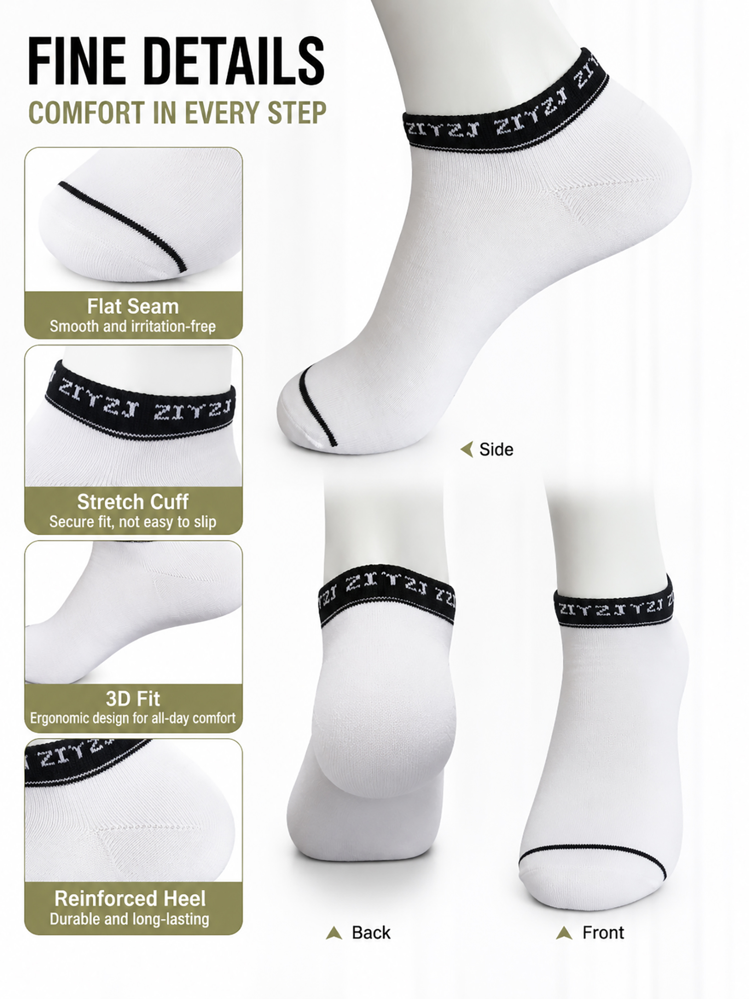 5 Pairs Men's Color Block Ankl - đánh giá và giá Ankle Sock Low Cut