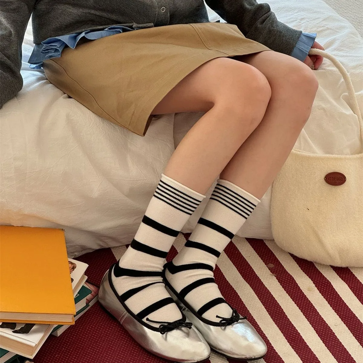 Korean Winter Striped Wool Sil - đánh giá và giá Silk Sock Bamboo
