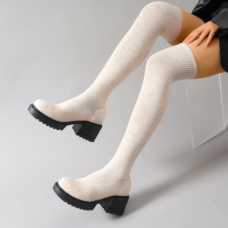 Chunky Platform Over The Knee  - đánh giá và giá Knee High Sock Women