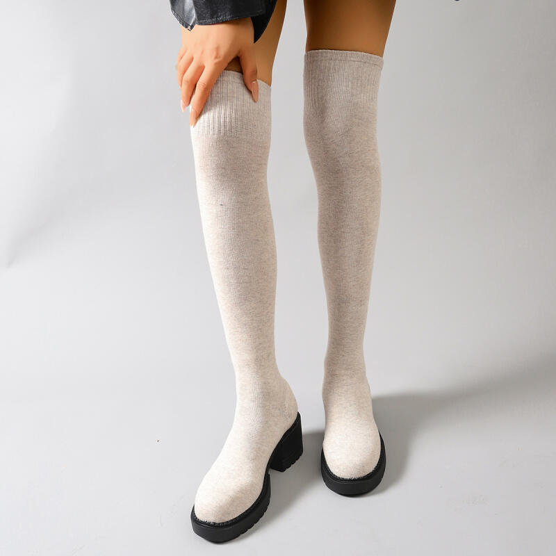 Chunky Platform Over The Knee  - đánh giá và giá Knee High Sock Women