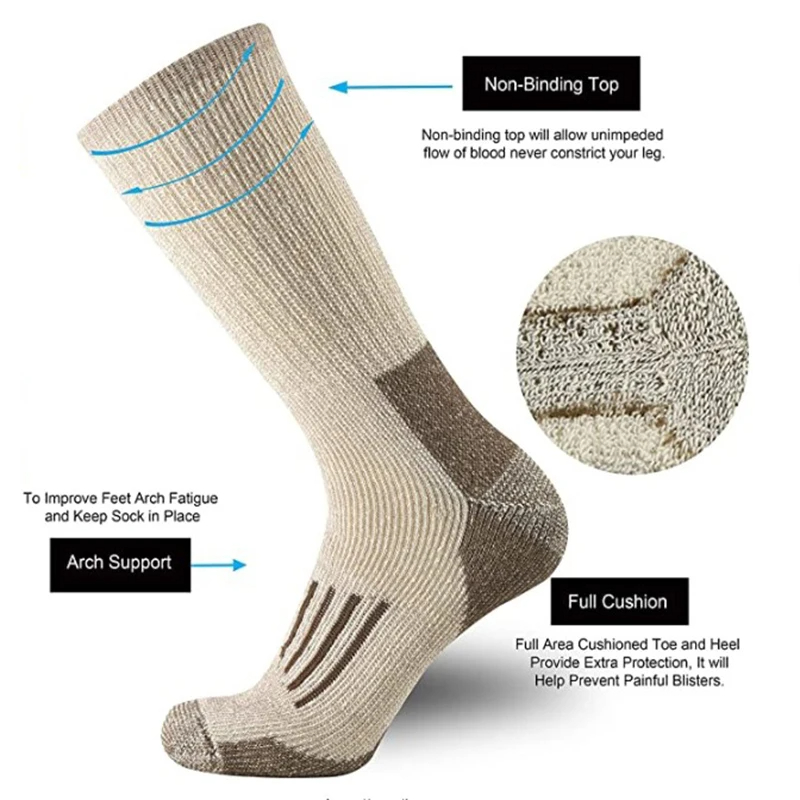 80% Wool Socks Thicken Warm Hi - đánh giá và giá Wool Hiking Sock