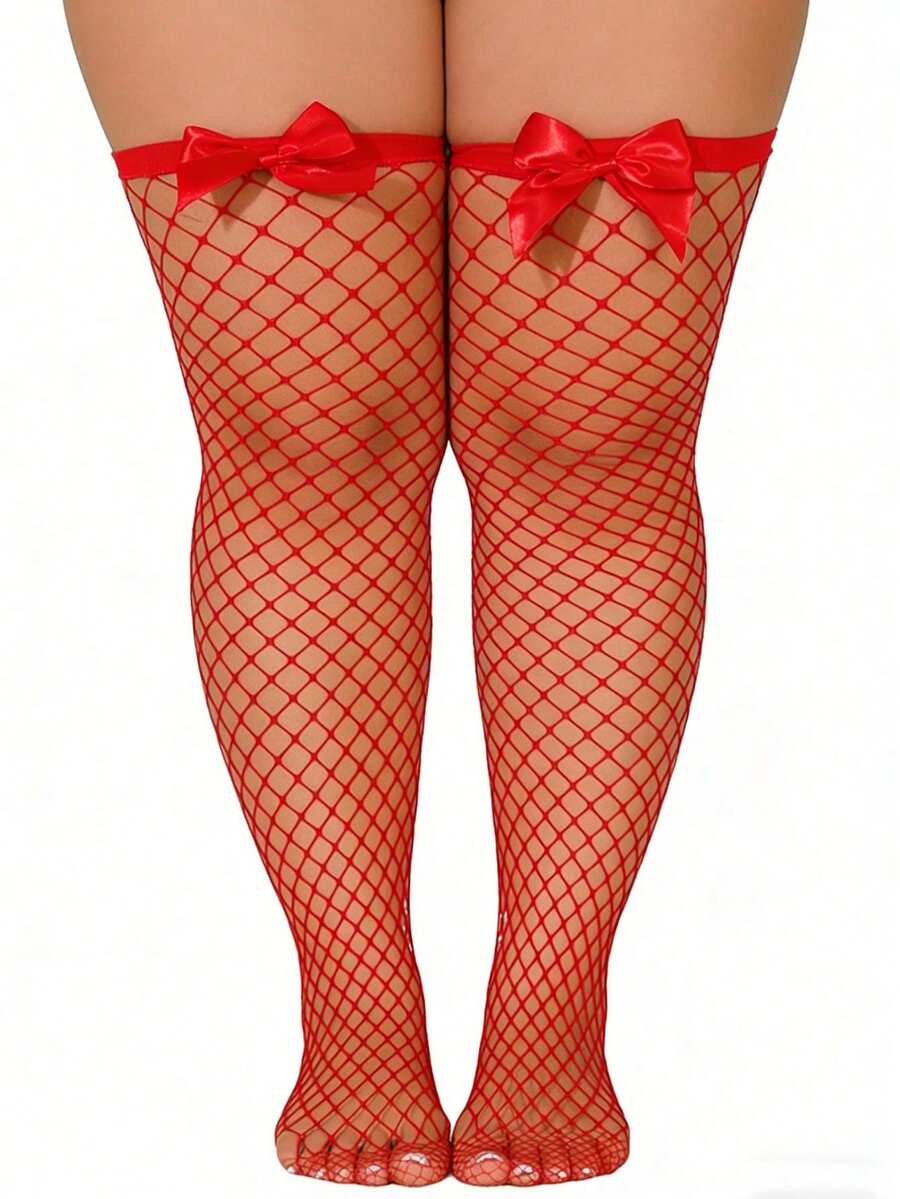 Bow Decor Fishnet Thigh High S - đánh giá và giá Knee High Sock Women