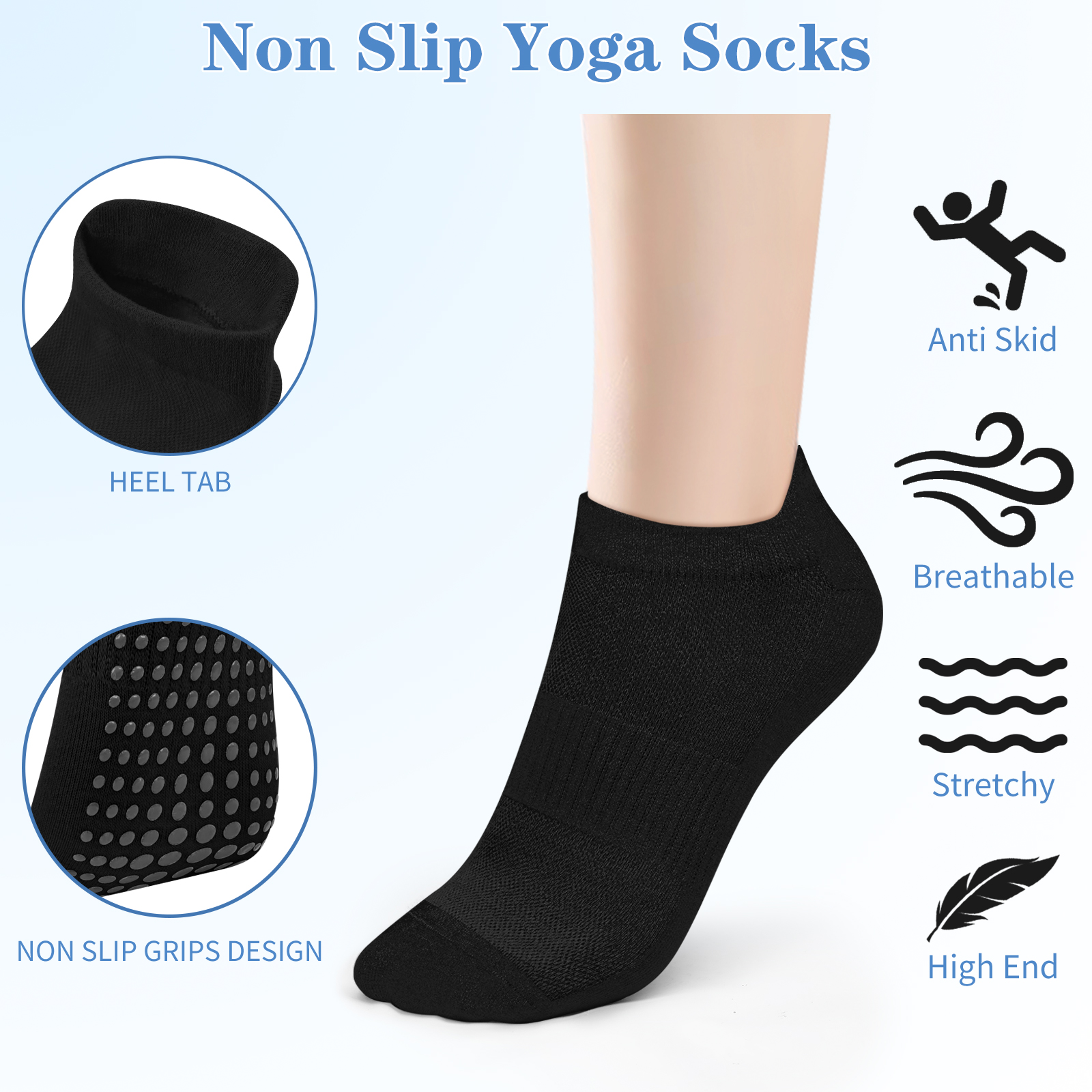 3 Pairs Yoga Socks Women Cotto - đánh giá và giá Grip Sock Yoga