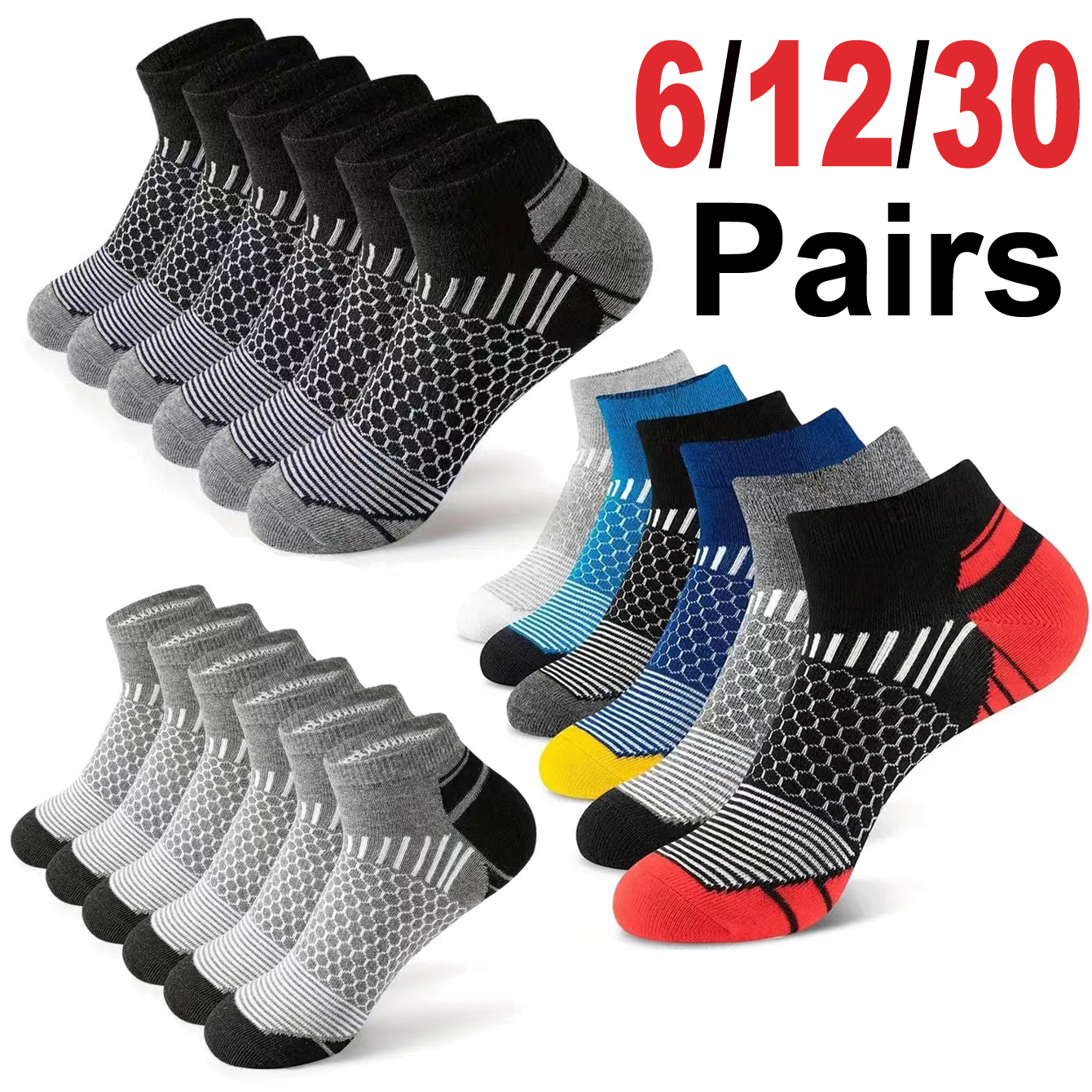6 Pairs Men's Honeycomb Mesh A - đánh giá và giá Ankle Sock Low Cut