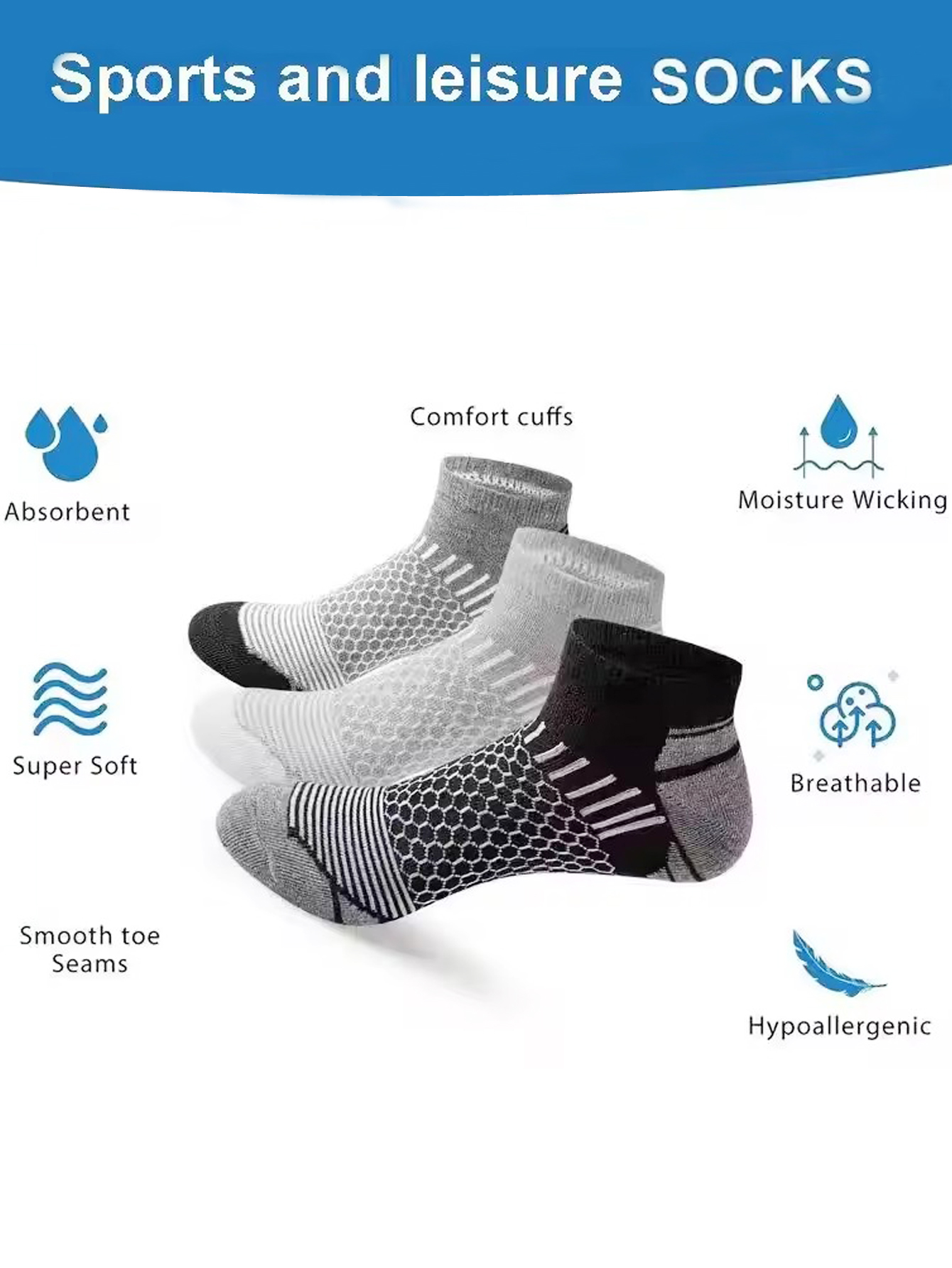 6 Pairs Men's Honeycomb Mesh A - đánh giá và giá Ankle Sock Low Cut